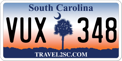 SC license plate VUX348