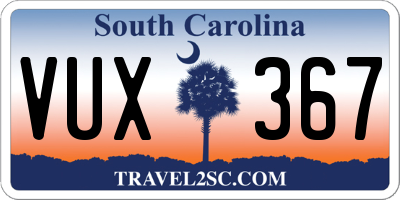 SC license plate VUX367