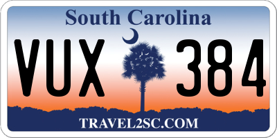 SC license plate VUX384