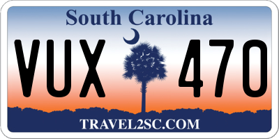 SC license plate VUX470