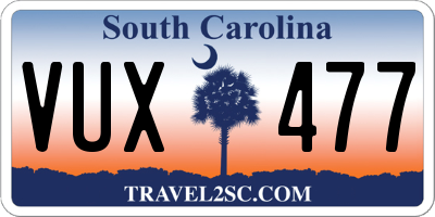 SC license plate VUX477