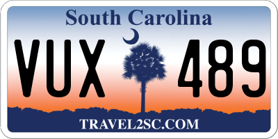SC license plate VUX489