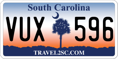 SC license plate VUX596