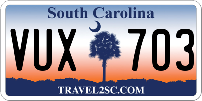 SC license plate VUX703