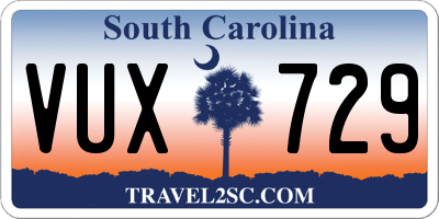 SC license plate VUX729