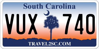 SC license plate VUX740