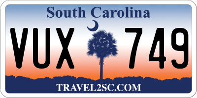 SC license plate VUX749