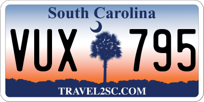 SC license plate VUX795