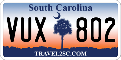 SC license plate VUX802