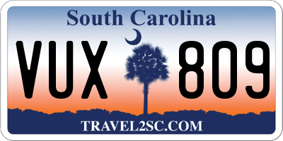 SC license plate VUX809