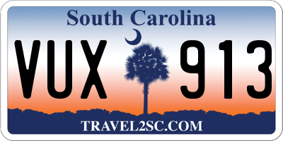 SC license plate VUX913