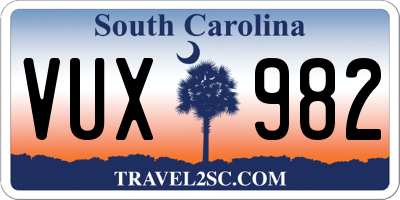 SC license plate VUX982