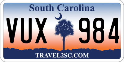 SC license plate VUX984