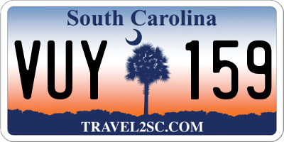 SC license plate VUY159