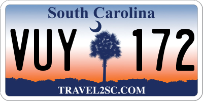 SC license plate VUY172
