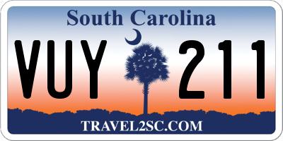 SC license plate VUY211