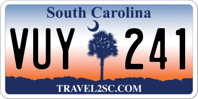 SC license plate VUY241