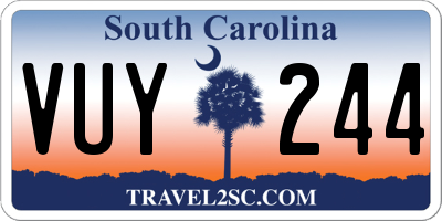 SC license plate VUY244