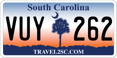 SC license plate VUY262