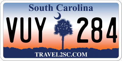 SC license plate VUY284