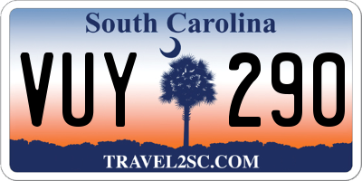 SC license plate VUY290