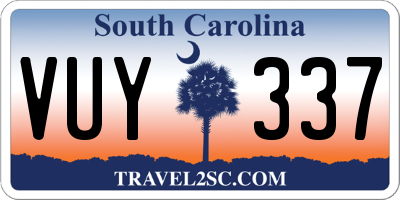 SC license plate VUY337