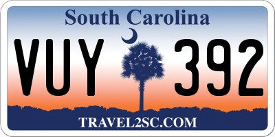 SC license plate VUY392