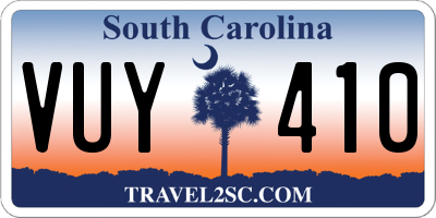 SC license plate VUY410