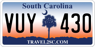 SC license plate VUY430