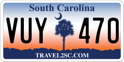 SC license plate VUY470