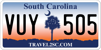 SC license plate VUY505