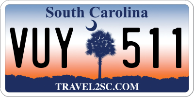 SC license plate VUY511