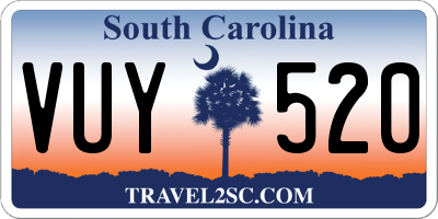 SC license plate VUY520