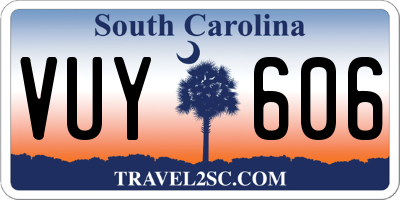 SC license plate VUY606