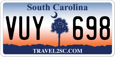 SC license plate VUY698
