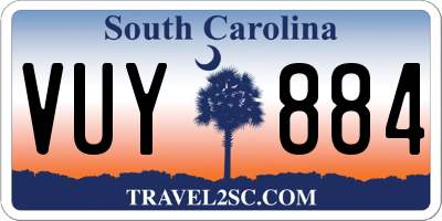 SC license plate VUY884