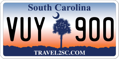 SC license plate VUY900