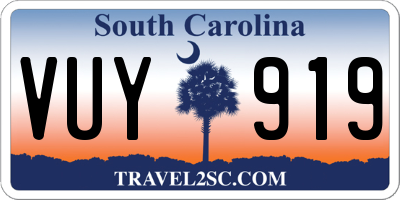 SC license plate VUY919