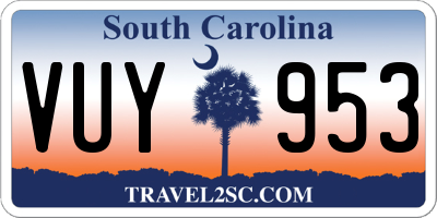 SC license plate VUY953