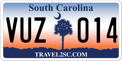 SC license plate VUZ014
