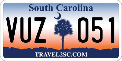 SC license plate VUZ051