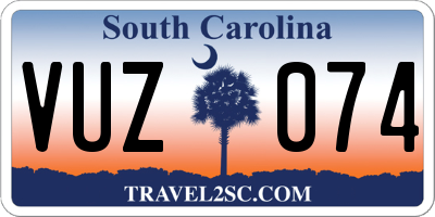 SC license plate VUZ074