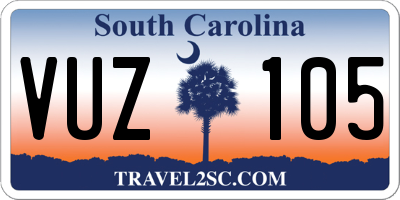 SC license plate VUZ105