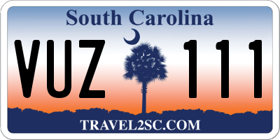 SC license plate VUZ111