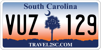 SC license plate VUZ129