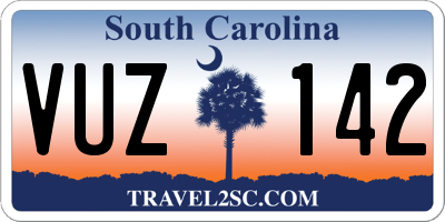 SC license plate VUZ142