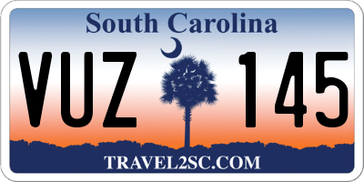 SC license plate VUZ145