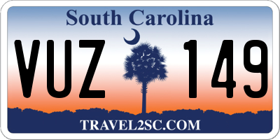 SC license plate VUZ149