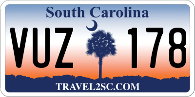 SC license plate VUZ178