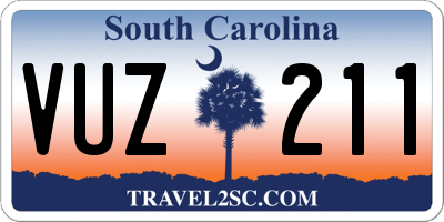 SC license plate VUZ211
